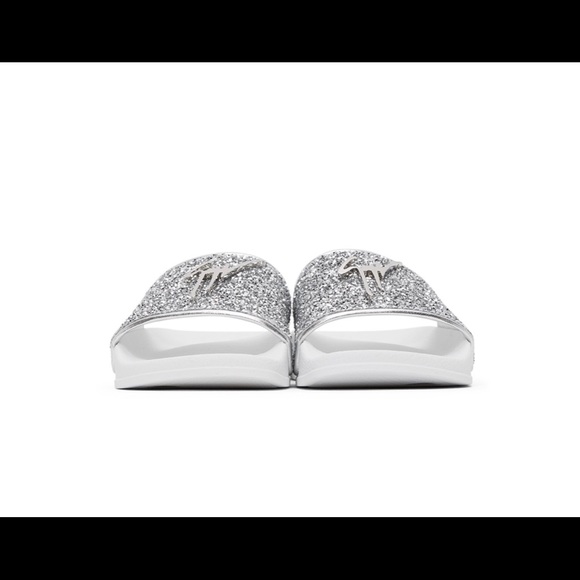 Giuseppe Zanotti Silver New Laburela Pool Slides - Picture 3 of 9
